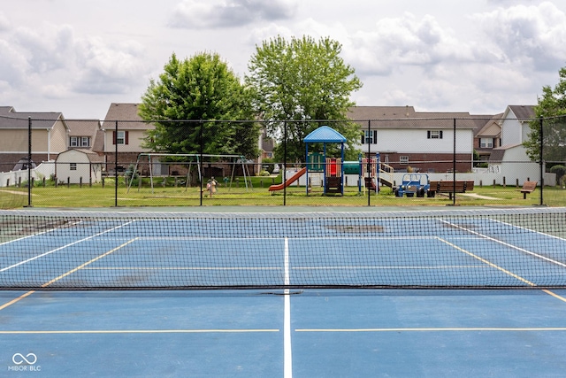 4353 W Parkway Ct, New Palestine, IN 46163 - view of tennis court with a residential view