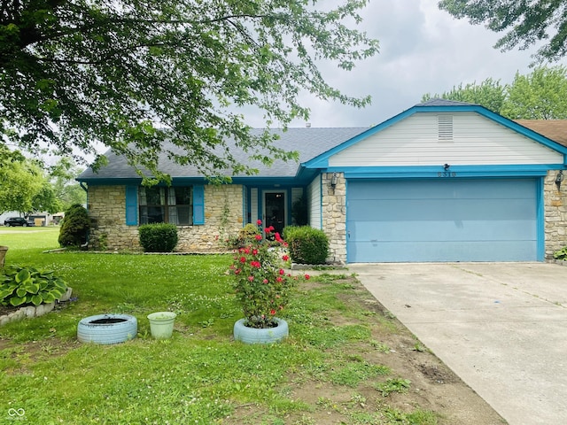 8318 Rob Ln, Indianapolis, IN 46237 - single story home with stone siding and a front lawn