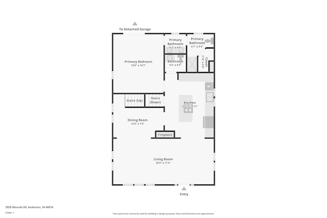 2928 Mounds Rd, Anderson, IN 46016 - view of property floor plan