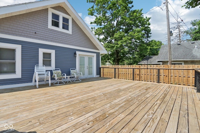 2928 Mounds Rd, Anderson, IN 46016 - wooden terrace featuring french doors