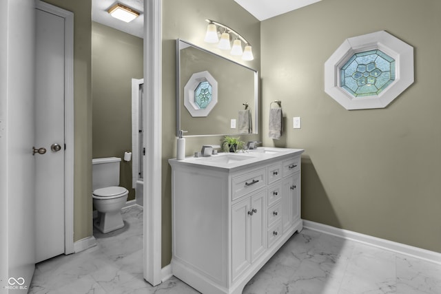 8310 Fall Creek Rd, Indianapolis, IN 46256 - bathroom featuring marble finish floors and double vanity