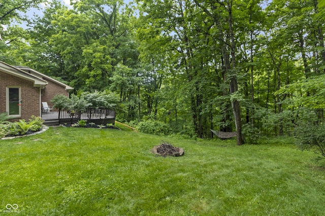 8310 Fall Creek Rd, Indianapolis, IN 46256 - view of grassy yard with a deck
