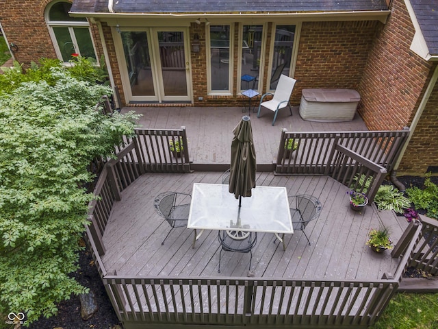 8310 Fall Creek Rd, Indianapolis, IN 46256 - wooden deck featuring outdoor dining space
