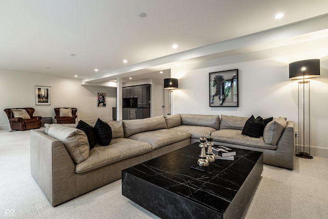 3549 W 131st St, Carmel, IN 46032 - carpeted living room with recessed lighting and baseboards