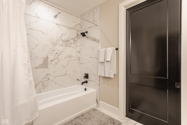 3549 W 131st St, Carmel, IN 46032 - bathroom with shower / tub combo and baseboards