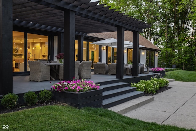 3549 W 131st St, Carmel, IN 46032 - view of patio featuring a pergola, a deck, and a grill