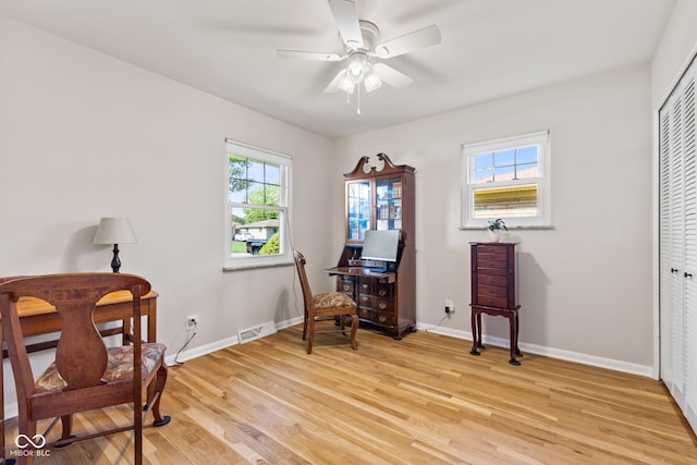 1010 Maple St, Greenwood, IN 46142 - office space featuring light wood-type flooring and ceiling fan