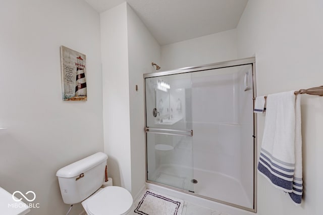 59 Manchester Dr, Trafalgar, IN 46181 - bathroom featuring toilet and a shower stall