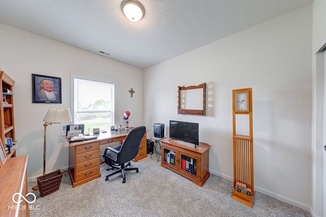 59 Manchester Dr, Trafalgar, IN 46181 - office area featuring light colored carpet and baseboards