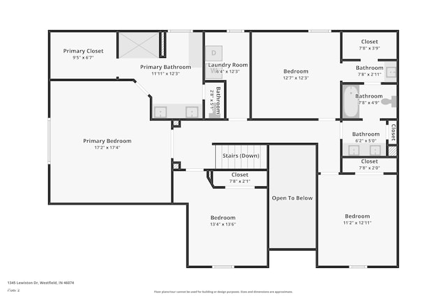 1345 Lewiston Dr, Westfield, IN 46074 - view of floor plan / room layout