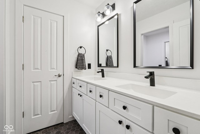 1345 Lewiston Dr, Westfield, IN 46074 - full bath featuring double vanity and tile patterned flooring