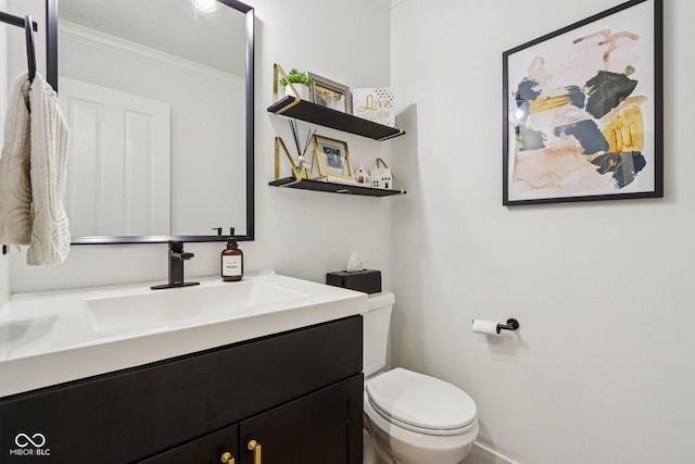 1345 Lewiston Dr, Westfield, IN 46074 - half bathroom featuring crown molding and vanity