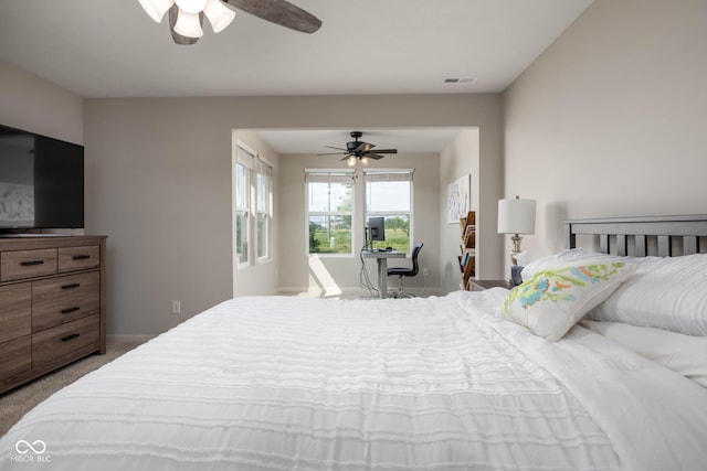 14110 Bay Willow Dr, Fishers, IN 46037 - carpeted bedroom with a ceiling fan and baseboards