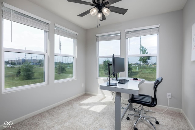 14110 Bay Willow Dr, Fishers, IN 46037 - carpeted office featuring plenty of natural light and ceiling fan