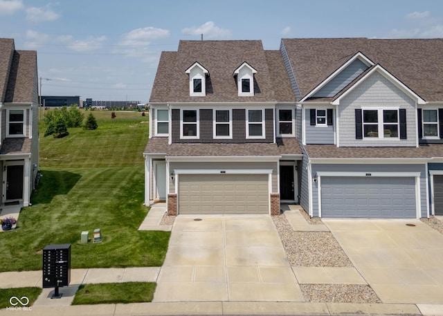 14110 Bay Willow Dr, Fishers, IN 46037 - view of front of property featuring a garage, concrete driveway, a front yard, and a shingled roof