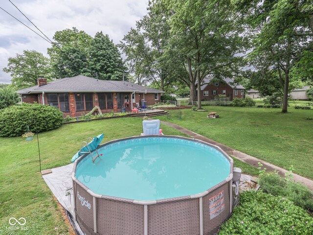 1504 Mcclure Rd, Columbus, IN 47201 - view of pool featuring a yard