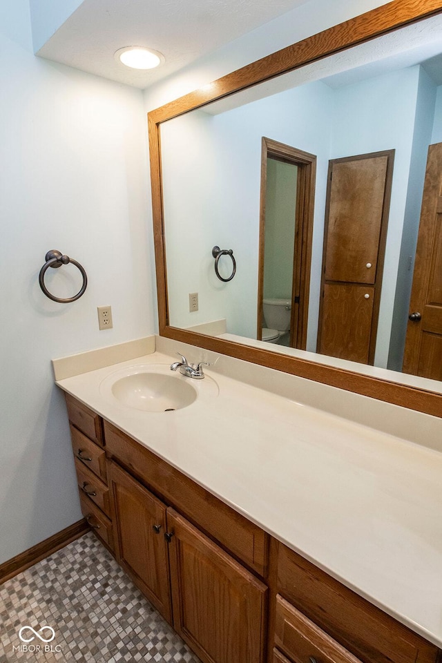 5530 Shawnee Trail S Drive, Indianapolis, IN 46220 - bathroom with vanity and tile patterned floors