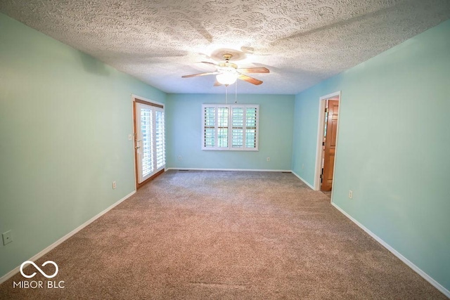 5109 N Weathers Ct, Bloomington, IN 47404 - carpeted empty room with ceiling fan and a textured ceiling