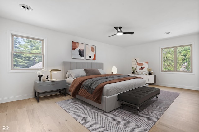 9205 Selkirk Ct, Indianapolis, IN 46260 - bedroom featuring light wood-style floors and ceiling fan