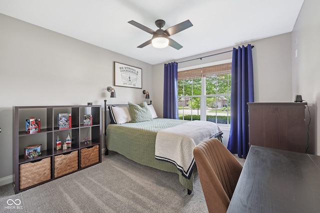 3571 S Cedar Creek Ln, New Palestine, IN 46163 - carpeted bedroom with a ceiling fan