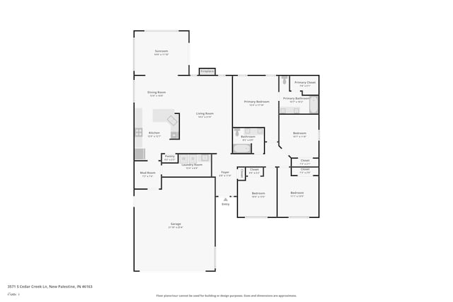 3571 S Cedar Creek Ln, New Palestine, IN 46163 - view of floor plan / room layout