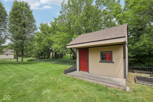3571 S Cedar Creek Ln, New Palestine, IN 46163 - view of shed featuring a fenced backyard