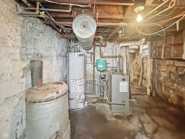 4715 E New York St, Indianapolis, IN 46201 - utility room featuring gas water heater and a heating unit