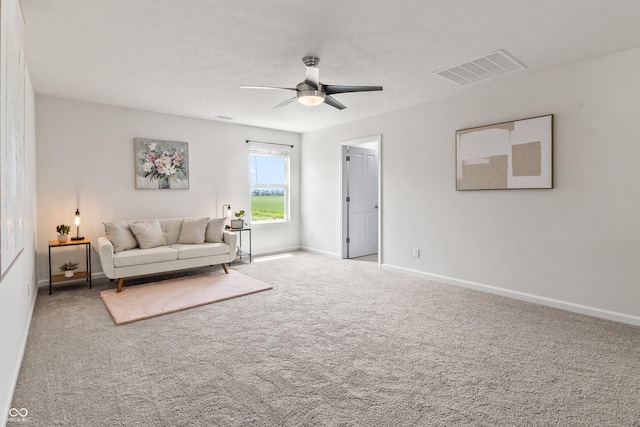 10112 Gallop Ln, Fishers, IN 46040 - carpeted living area featuring ceiling fan and baseboards