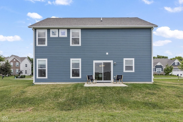 10112 Gallop Ln, Fishers, IN 46040 - back of house featuring a patio and a lawn