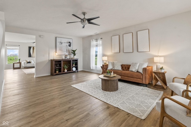 10112 Gallop Ln, Fishers, IN 46040 - living area featuring wood finished floors and a ceiling fan