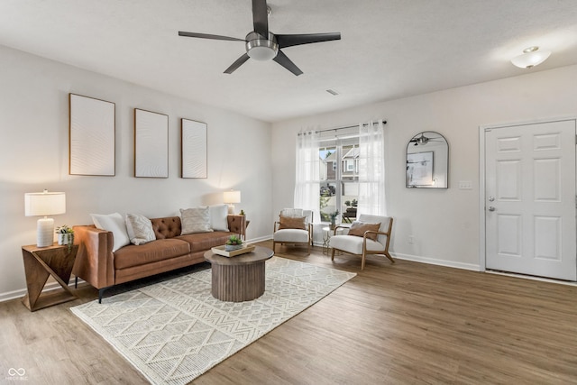 10112 Gallop Ln, Fishers, IN 46040 - living room with wood finished floors and a ceiling fan