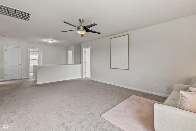 10112 Gallop Ln, Fishers, IN 46040 - carpeted living area featuring baseboards and a ceiling fan
