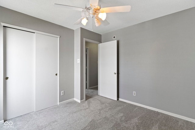 3423 Summer Breeze Cir, Indianapolis, IN 46239 - unfurnished bedroom with carpet floors, a closet, and a ceiling fan