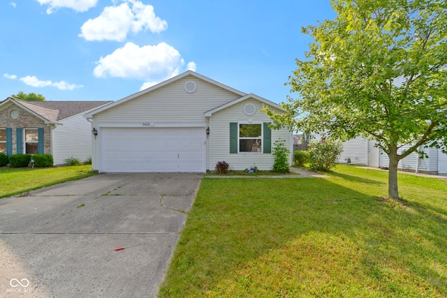 3423 Summer Breeze Cir, Indianapolis, IN 46239 - view of front facade featuring an attached garage, concrete driveway, and a front yard
