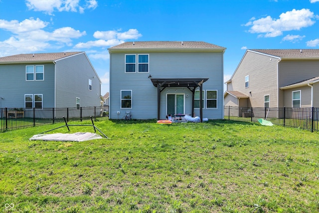 741 Scarsdale Ln, Danville, IN 46122 - back of house with a fenced backyard and a pergola