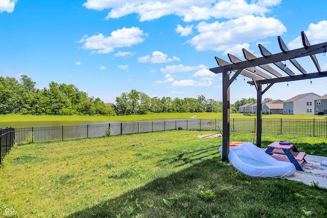 741 Scarsdale Ln, Danville, IN 46122 - fenced backyard featuring a pergola