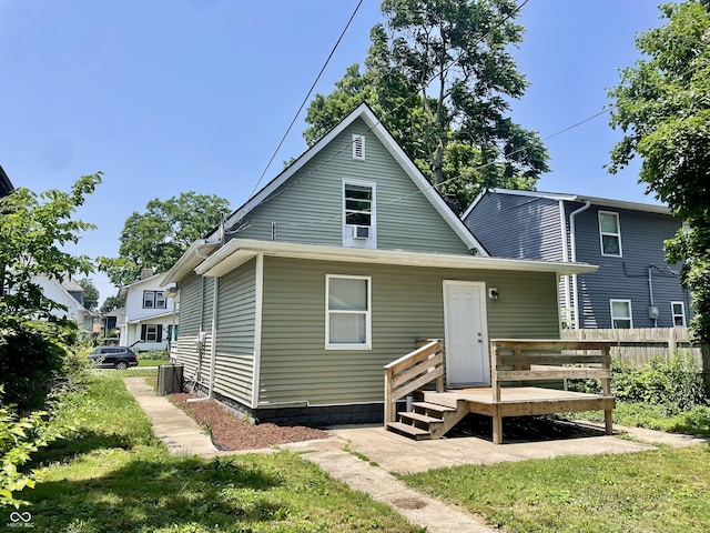 3835 N Kenwood Ave, Indianapolis, IN 46208 - rear view of property featuring a deck and cooling unit