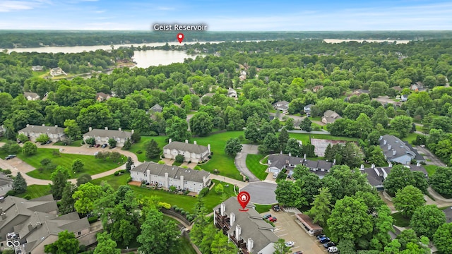 8176 Shorewalk Dr Unit C, Indianapolis, IN 46236 - aerial perspective of suburban area featuring a nearby body of water