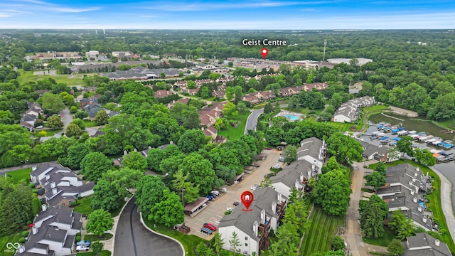 8176 Shorewalk Dr Unit C, Indianapolis, IN 46236 - aerial view of property's location with nearby suburban area