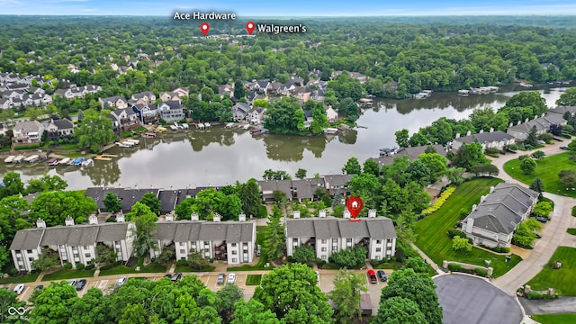 8176 Shorewalk Dr Unit C, Indianapolis, IN 46236 - aerial view of residential area with a nearby body of water