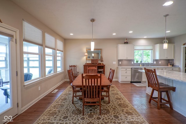 16209 Natures Way, Westfield, IN 46074 - dining area with dark wood finished floors and recessed lighting