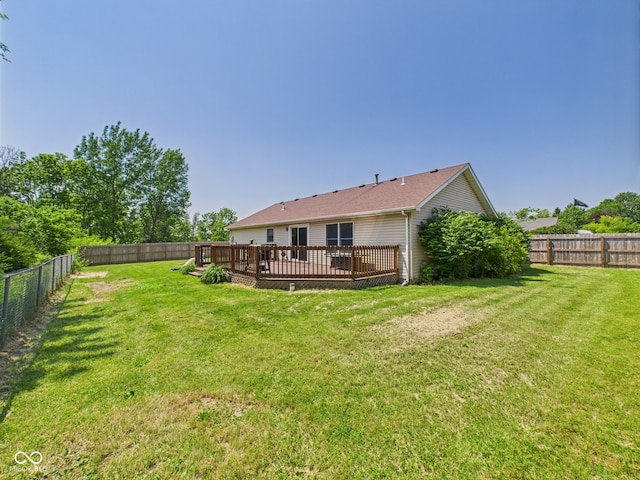 114 Bluebird Ln, Sulphur Springs, IN 47388 - back of property with a wooden deck