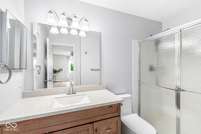 1044 Timber Creek Dr Unit 2, Carmel, IN 46032 - full bath with a stall shower, vanity, and ceiling fan