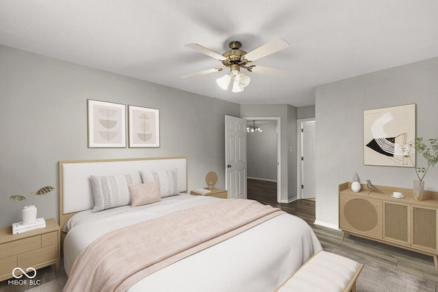 1044 Timber Creek Dr Unit 2, Carmel, IN 46032 - bedroom featuring wood finished floors and a ceiling fan