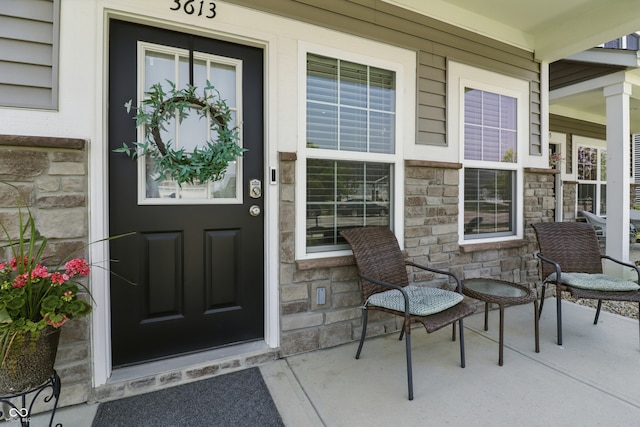 3613 Lehigh Ave, Westfield, IN 46074 - property entrance featuring stone siding and covered porch