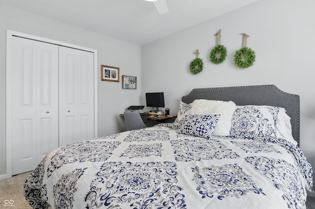 3613 Lehigh Ave, Westfield, IN 46074 - carpeted bedroom with a closet and a ceiling fan