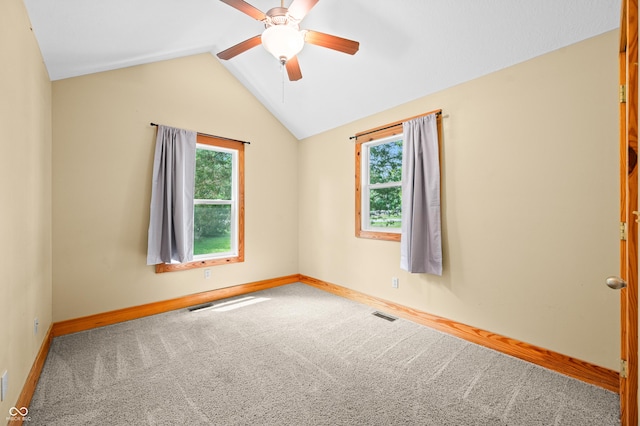 5800 S Shore Dr, Nashville, IN 47448 - carpeted empty room featuring ceiling fan and vaulted ceiling