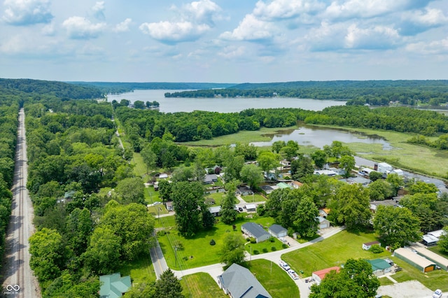 5800 S Shore Dr, Nashville, IN 47448 - drone / aerial view of a heavily wooded area and a large body of water