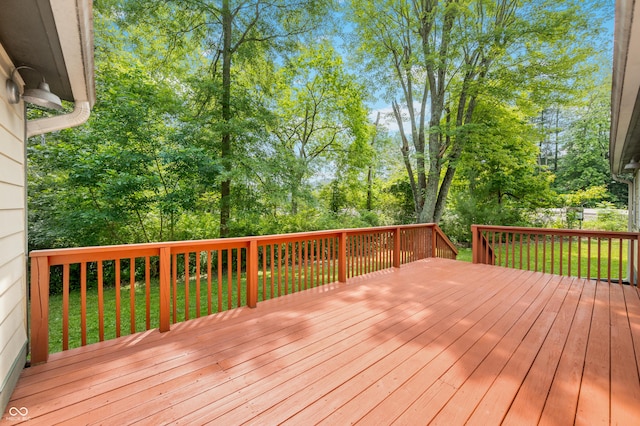 5800 S Shore Dr, Nashville, IN 47448 - deck with a yard and view of scattered trees