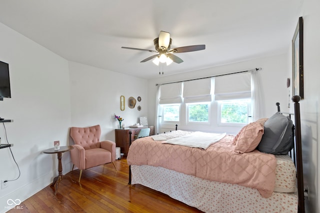 4813 E 11th St, Indianapolis, IN 46201 - bedroom with hardwood / wood-style floors and a ceiling fan